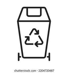 Icono de papelera de reciclaje. Estilo de esquema. Vector. Aislar sobre fondo blanco.