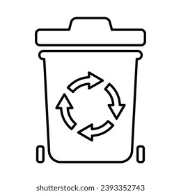 Icono De Papelera De Recuperación En Estilo De Esquema