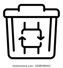 Recycle bin icon outline vector. Digital tech. Science care