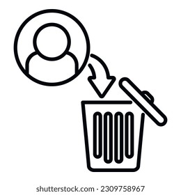 Recycle bin icon outline vector. Delete service. Remove account