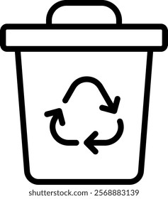 Recycle Bin Icon Outline Vector Illustration