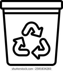 Recycle Bin Icon Outline Vector Illustration