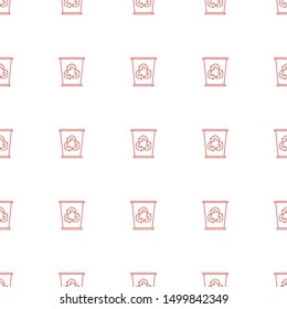 recycle bin icon pattern seamless white background. Editable line recycle bin icon. recycle bin icon pattern for web and mobile.
