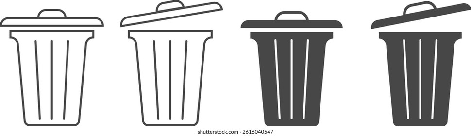 recycle bin icon set. Delete icons. trash sign. Basket or remove symbol