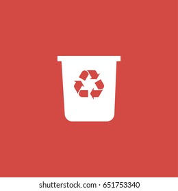 recycle bin icon. sign design. red background