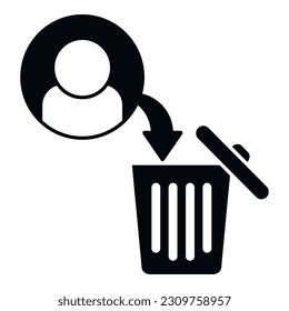 Recycle bin icon simple vector. Delete service. Remove account