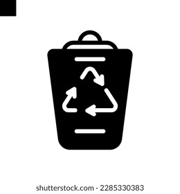 recycle bin icon solid style vector