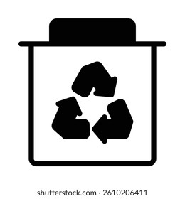 Recycle Bin Icon in Solid Style