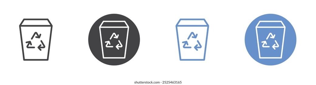 Recycle bin icon Thin outline art symbol