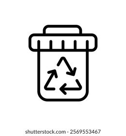 Recycle bin icon Thin vector set