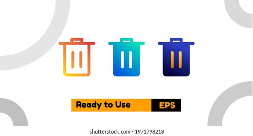 recycle bin icon with three style gradient for poster, social media, and presentation