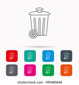 Recycle bin icon. Trash container sign.