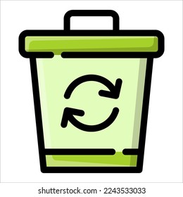 Icono de Papelera de reciclaje, logotipo de basura, símbolo de ecología.