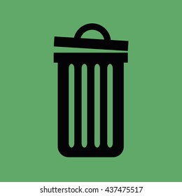 Recycle bin icon vector. Black trash can