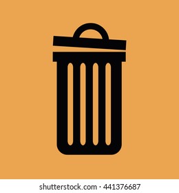 Recycle bin icon vector. Black trash can