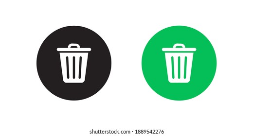 Recycle Bin Icon Vector in Flat Style. Trash Can Symbol Illustration