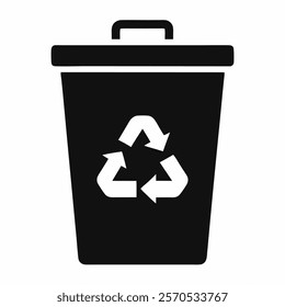 Recycle bin icon vector illustration on white background.