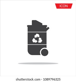 Recycle bin icon vector isolated on white background.