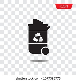 Recycle bin icon vector isolated on transparent background.