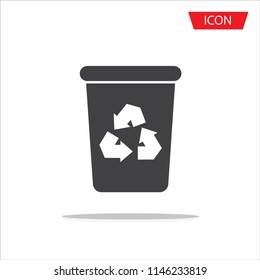 Recycle bin icon vector isolated on white background.