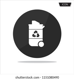 Recycle bin icon vector isolated on white background.