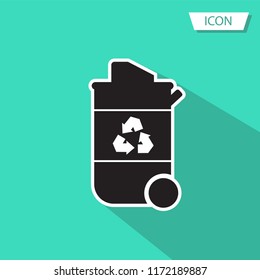 Recycle bin icon vector isolated on white background.