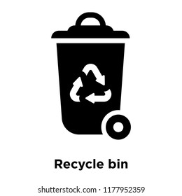 Recycle bin icon vector isolated on white background, logo concept of Recycle bin sign on transparent background, filled black symbol