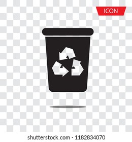 Recycle bin icon vector isolated on white background.