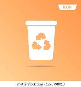 Recycle bin icon vector isolated on white background.