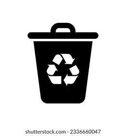 Recycle bin icon vector isolated on white background. Trash can, garbage symbol concept