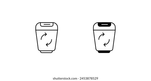 Papierkorb-Symbol mit weißem Hintergrund Vektorgrafik Stock Illustration
