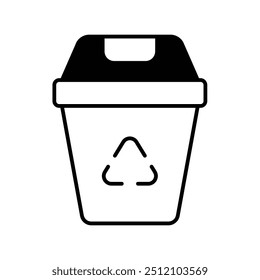 recycle bin icon with white background vector stock illustration
