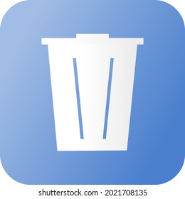 Recycle bin icon with white and blue colour.