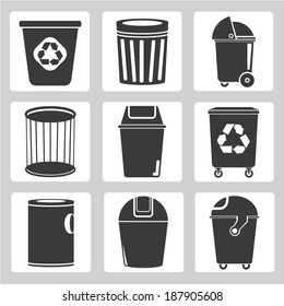 recycle bin icons, garbage, trash icons