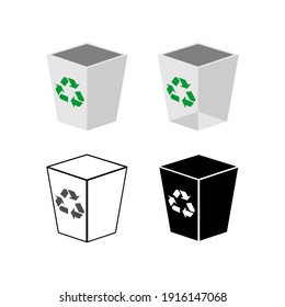 Recycle Bin Icons Vector Set