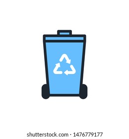 Recycle bin icon,Vector and Illustration.