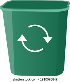 Recycle bin, illustration, vector on a white background.