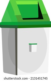 Papelera de reciclaje, ilustración, vector sobre un fondo blanco.