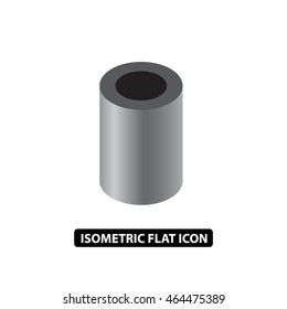 Recycle bin isometric icon isolated on the white background. Trashcan icon.