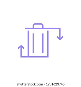 Recycle Bin Line Art Icon, Simple Pictogram Symbol