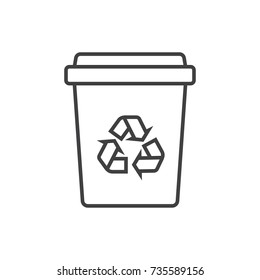 Recycle bin line icon.