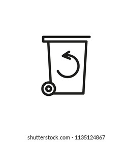 Recycle bin line icon. Dustbin, utilization, garbage. Recycling concept. Can be used for topics like ecology, environment, public pictograms
