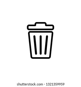 Recycle Bin Line Icon In Flat Style Vector For Apps, UI, Websites. Black Icon Vector Illustration.