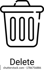 recycle bin line icon isolated on white background