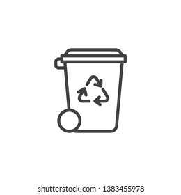 Recycle bin line icon. linear style sign for mobile concept and web design. Trash bin outline vector icon. Ecology symbol, logo illustration. Pixel perfect vector graphics