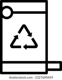 Recycle Bin Line Icon - Single Icon, Vector 