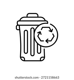Icono de línea de papelera de reciclaje estilo aislado fondo blanco