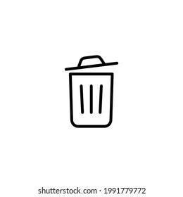 Recycle bin line icon. Trash can, Dumpster icon vector illustration