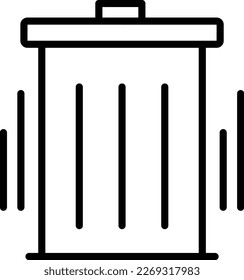 Recycle Bin Line Vector Icon Design