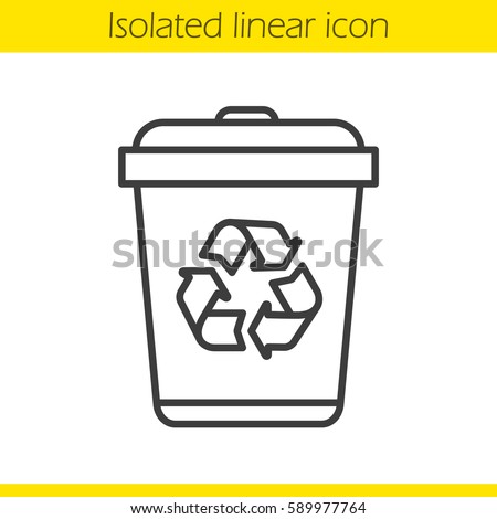 recycle bin linear icon dustbin thin stock vector royalty free